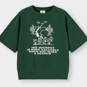 GU heavy weight tee shirts PEANUTS kids 160 DARK GREEN